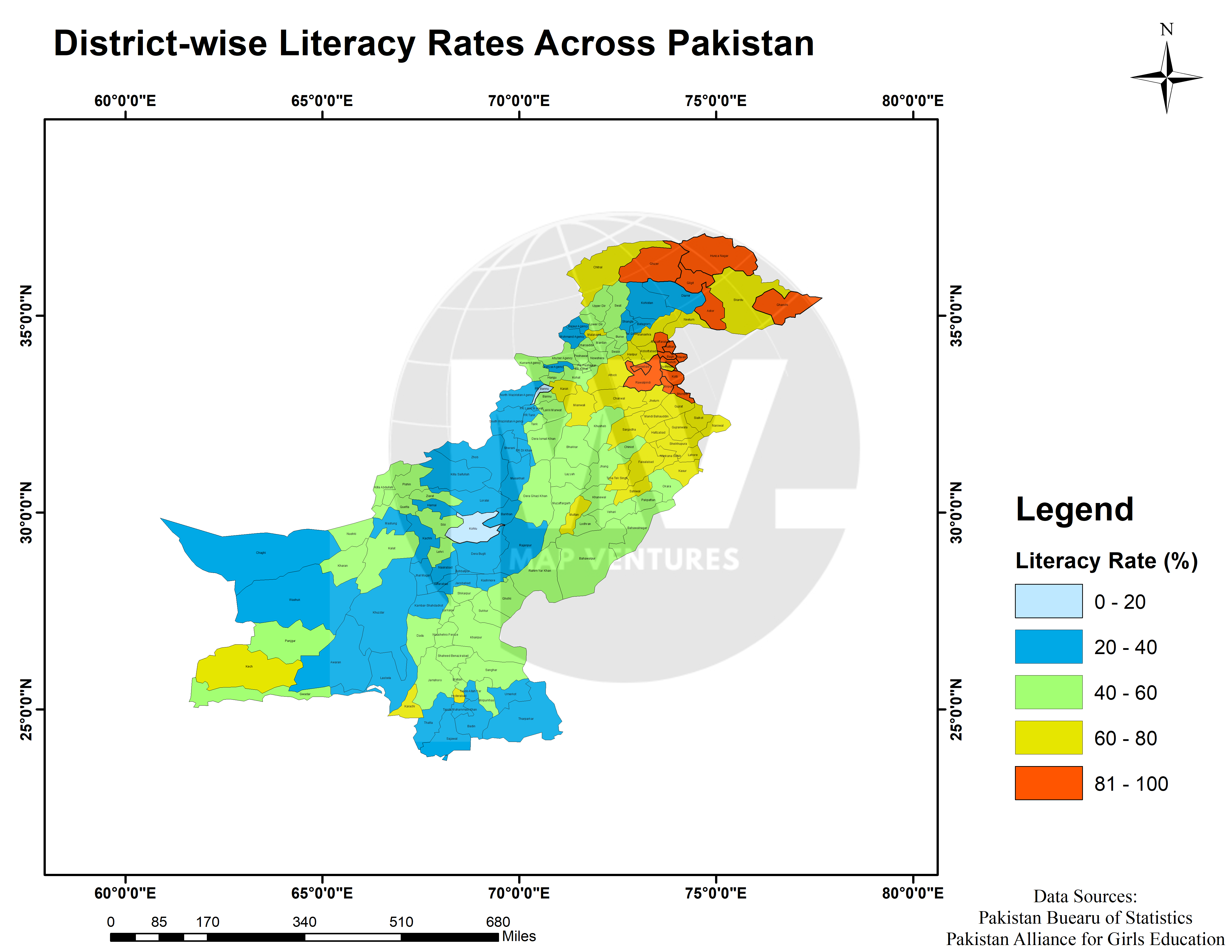 Pakistan Literacy Map